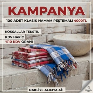 Toptan Klasik Hamam Peştemalı 100 Adet 